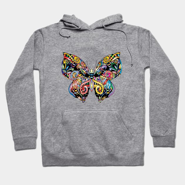 Mandala Butterfly Hoodie by RedMustang